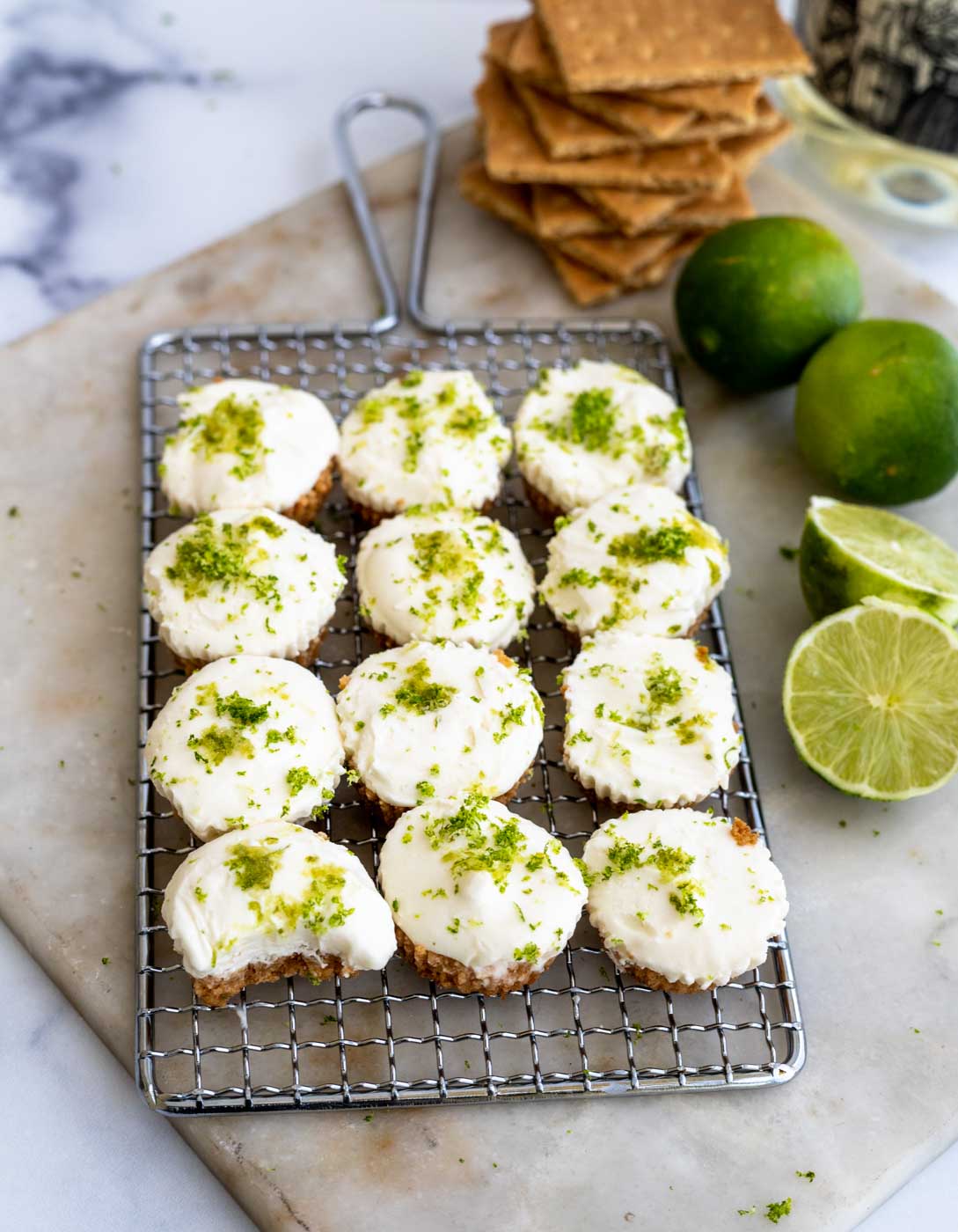 Margarita Cheesecake Bites with Homemade Graham Cracker Crusts